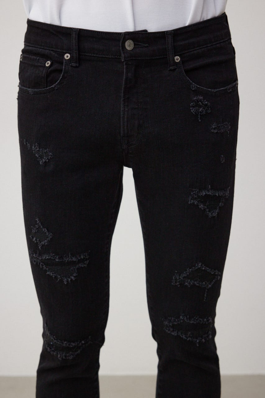 AZUL DENIM リペアスキニー BLK S