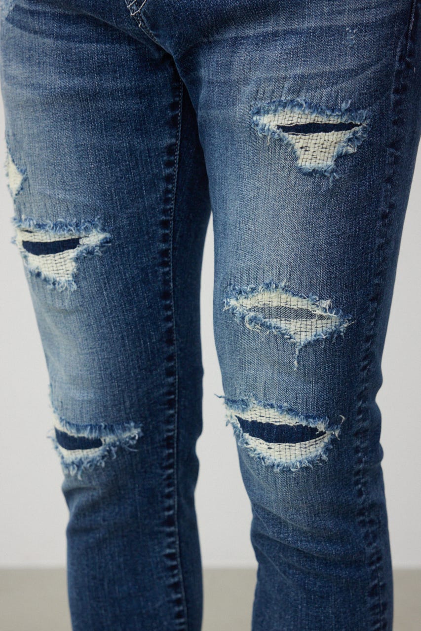 AZUL DENIM リペアスキニー BLU L
