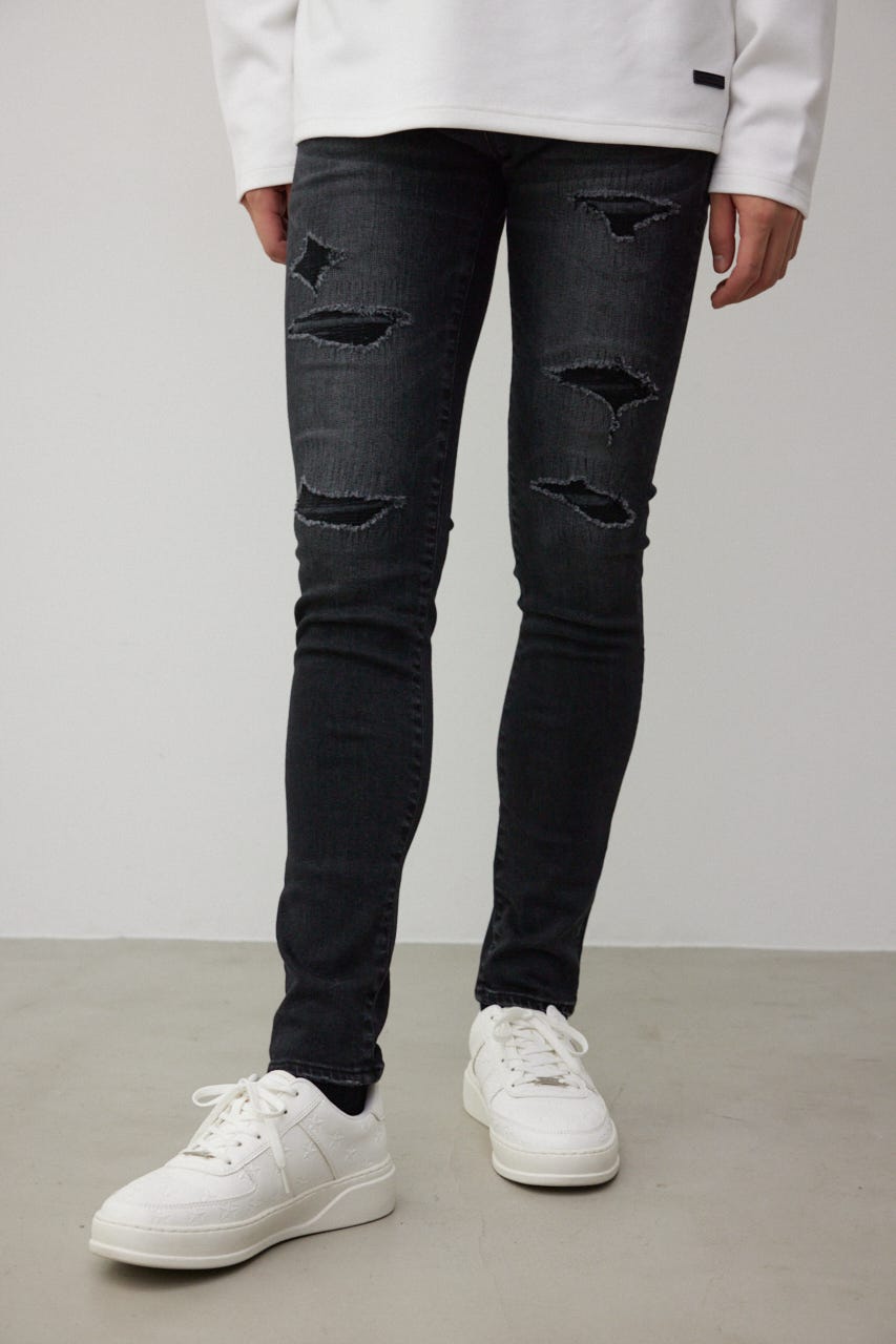AZUL DENIM リペアスキニー L/BLK M