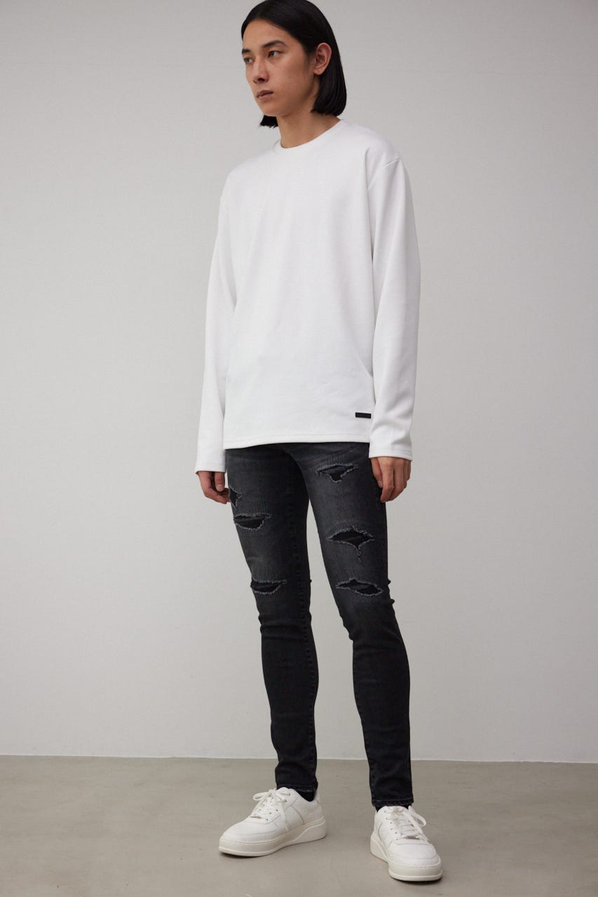 AZUL DENIM リペアスキニー L/BLK M