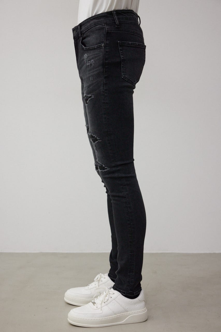 AZUL DENIM リペアスキニー L/BLK M