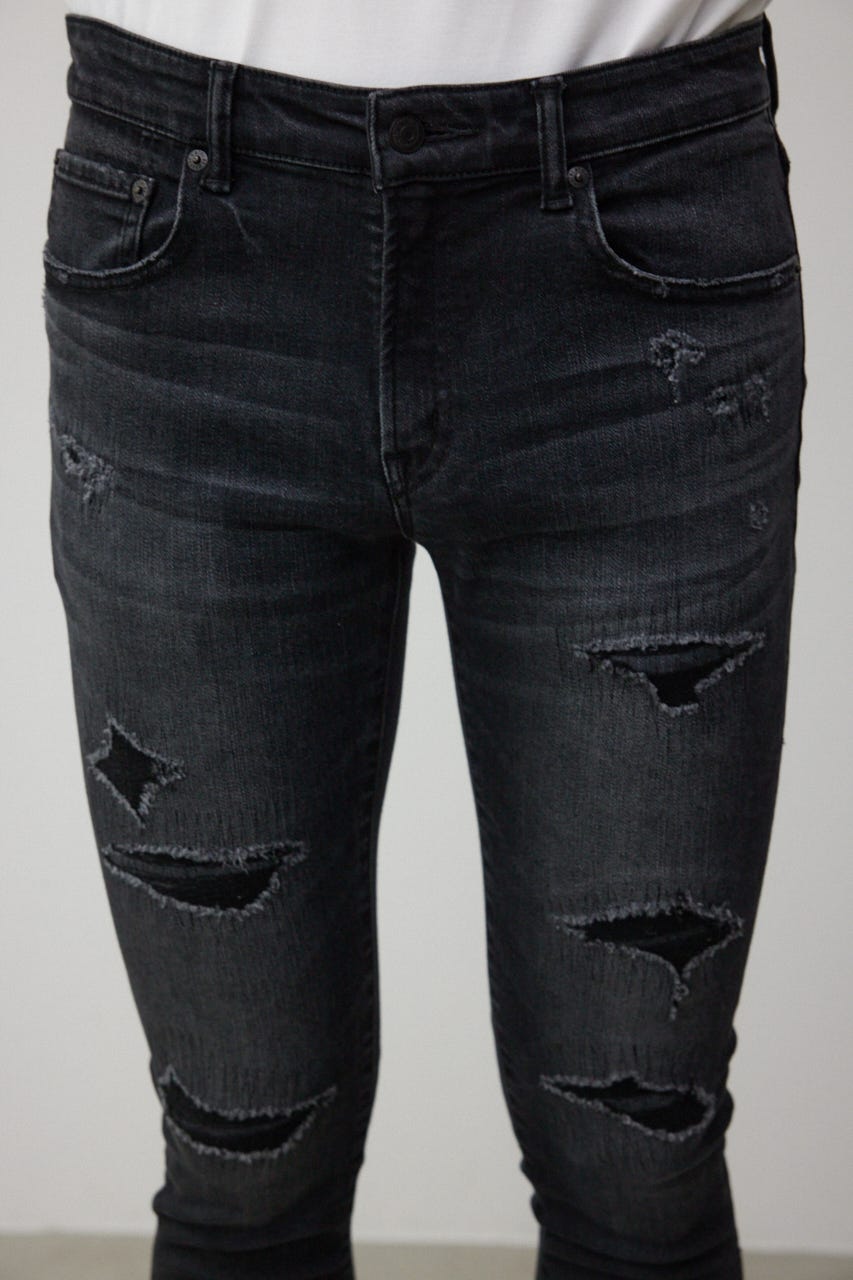 AZUL DENIM リペアスキニー L/BLK M