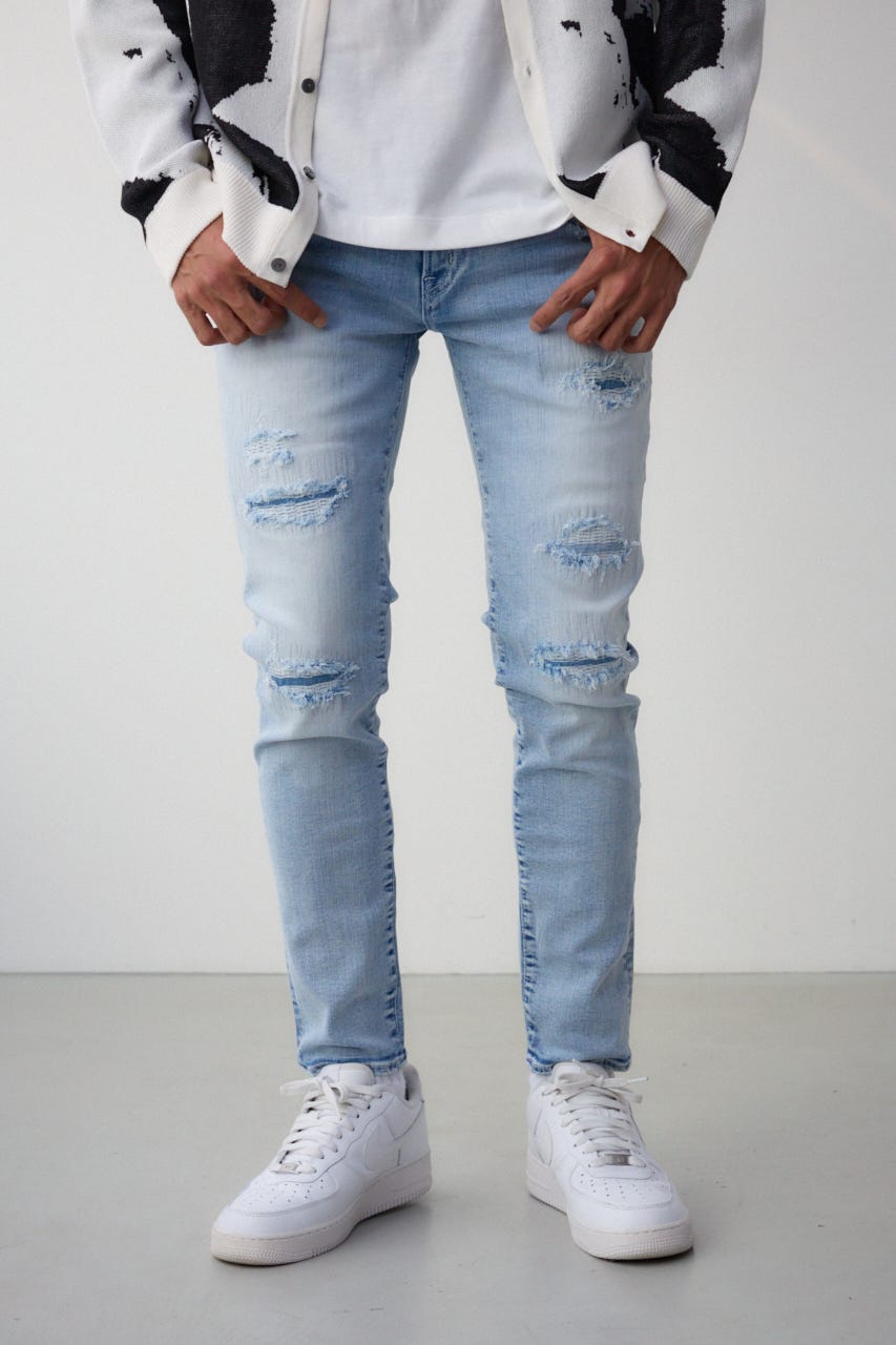 AZUL DENIM リペアスキニー L/BLU XS