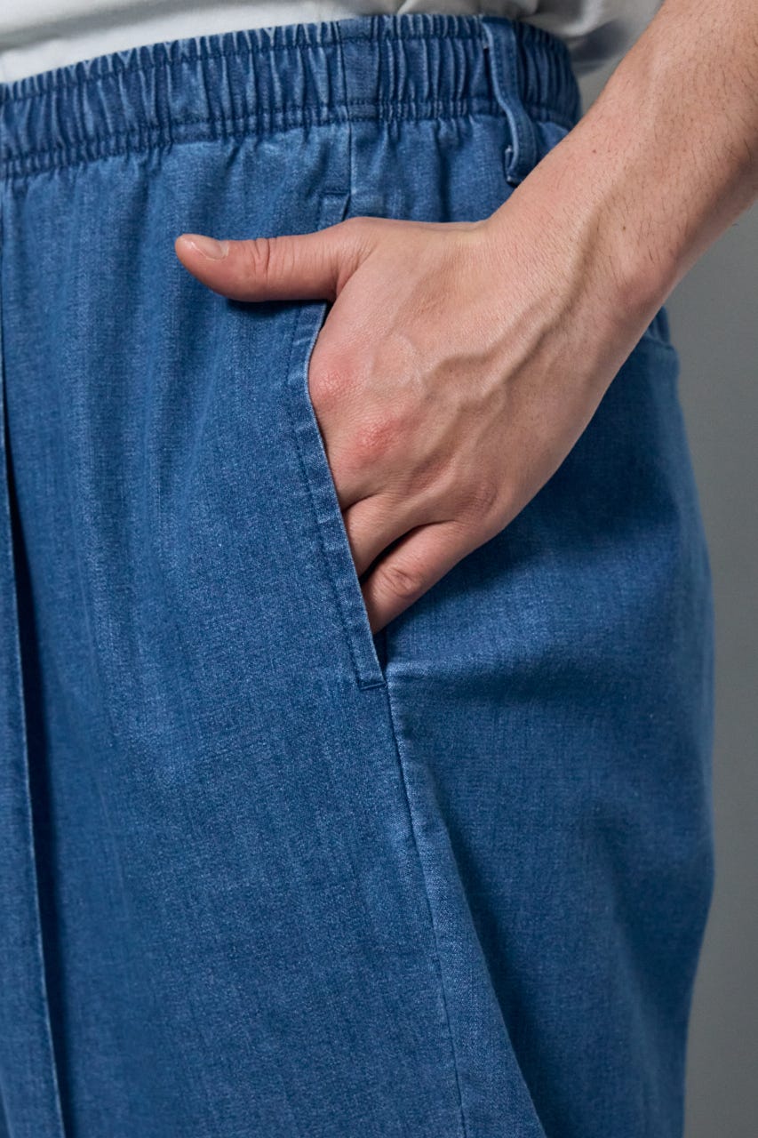 COOL MAX デニムスラックス L/BLU M