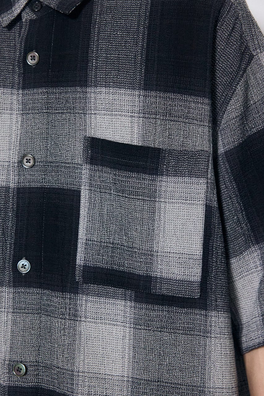 チェック半袖SH 柄BLK L