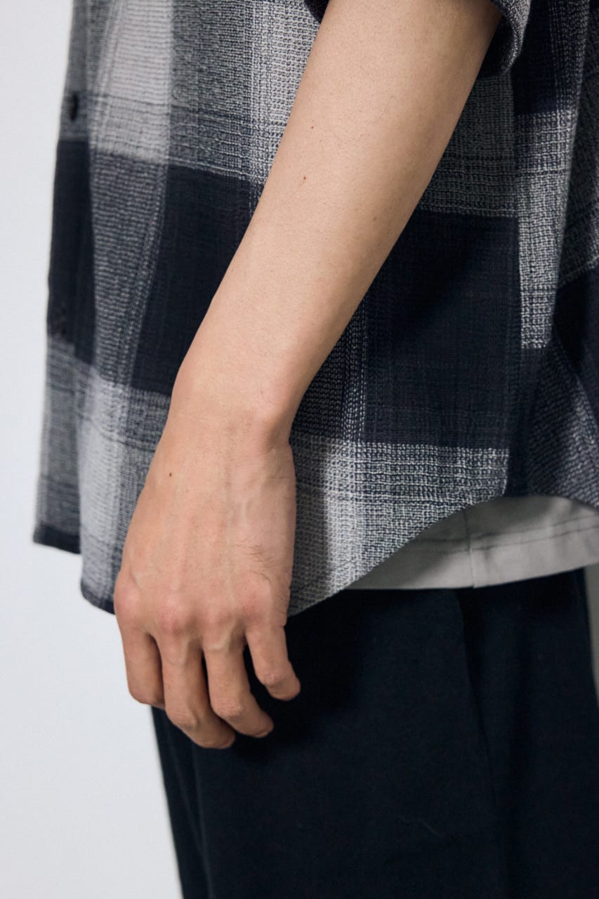 チェック半袖SH 柄BLK L