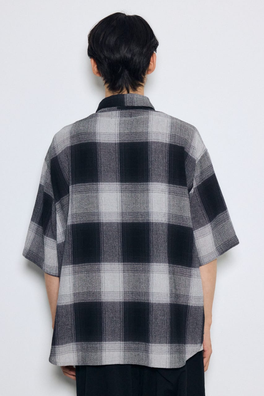 チェック半袖SH 柄BLK L