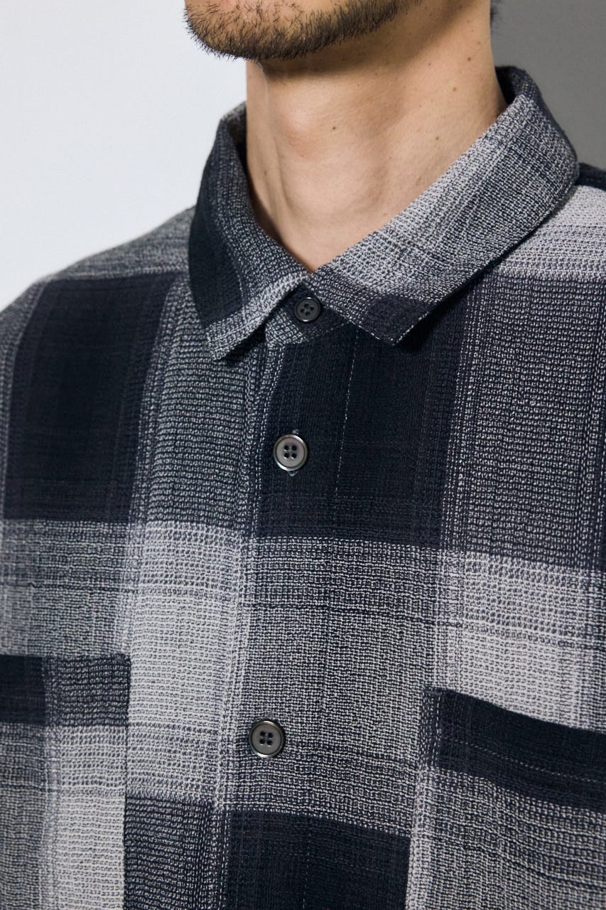 チェック半袖SH 柄BLK L