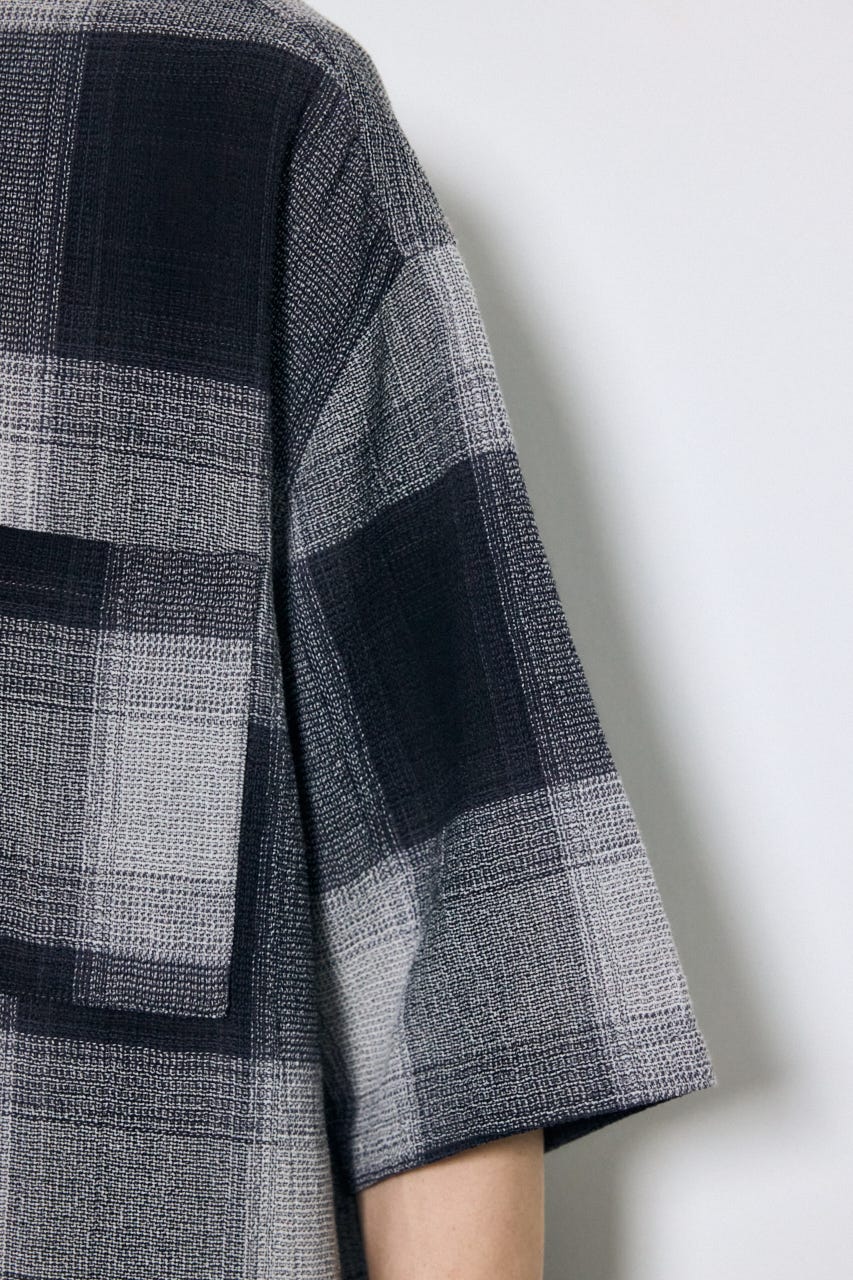 チェック半袖SH 柄BLK L