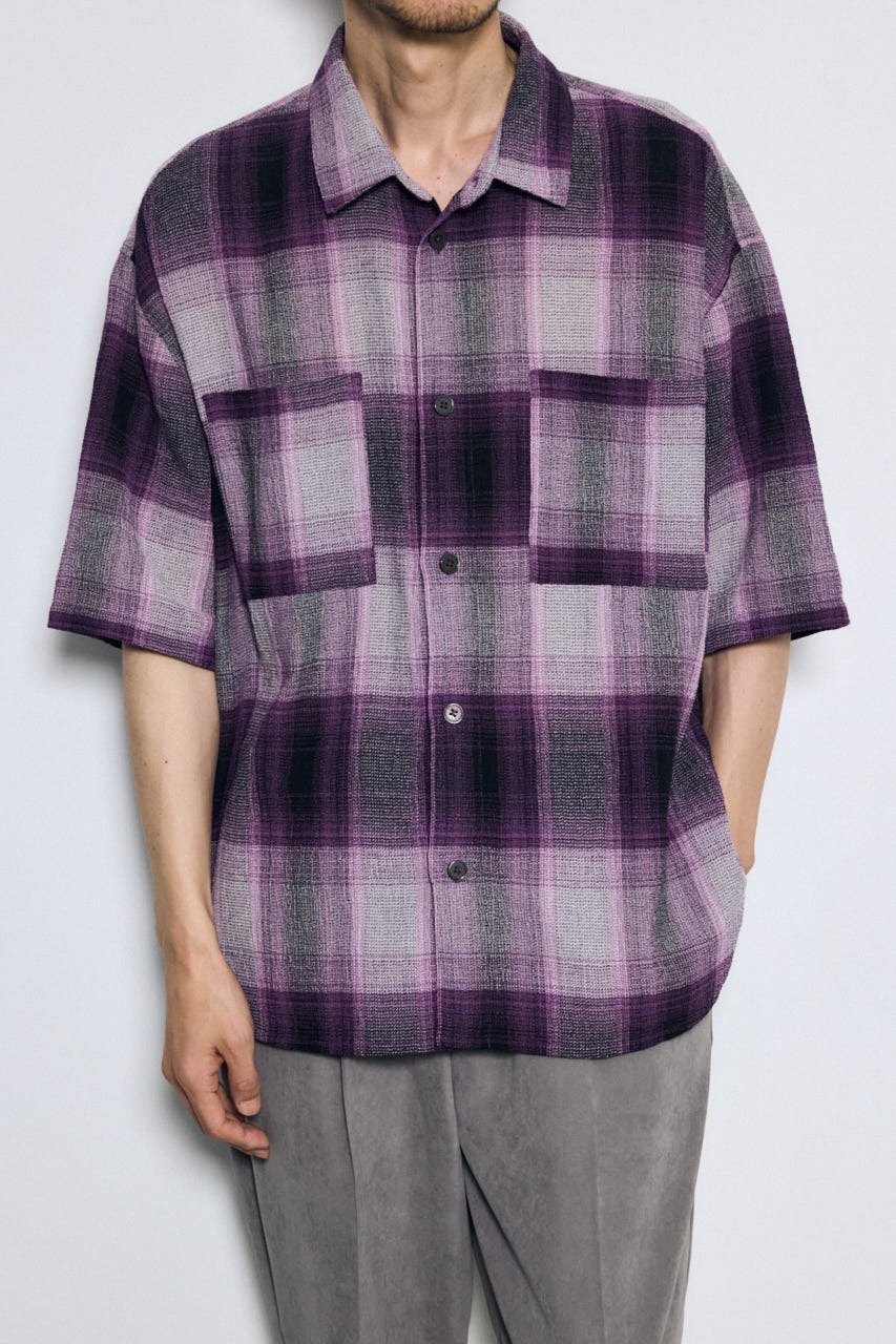 チェック半袖SH 柄PNK M