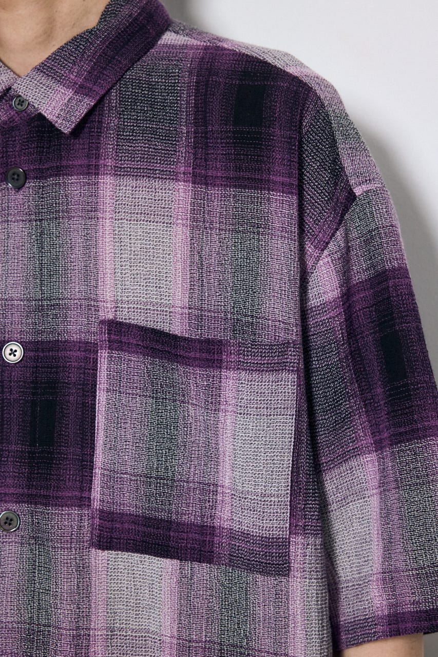 チェック半袖SH 柄PNK M