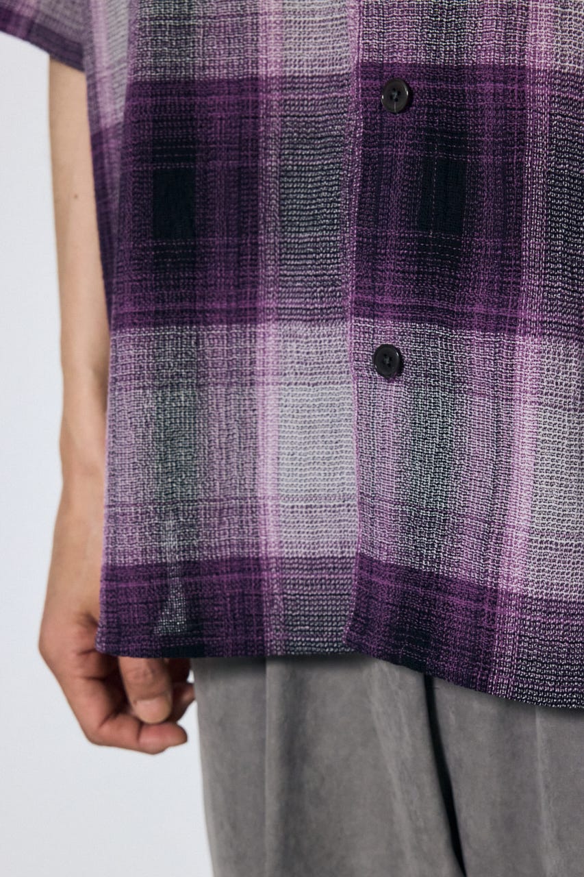 チェック半袖SH 柄PNK M