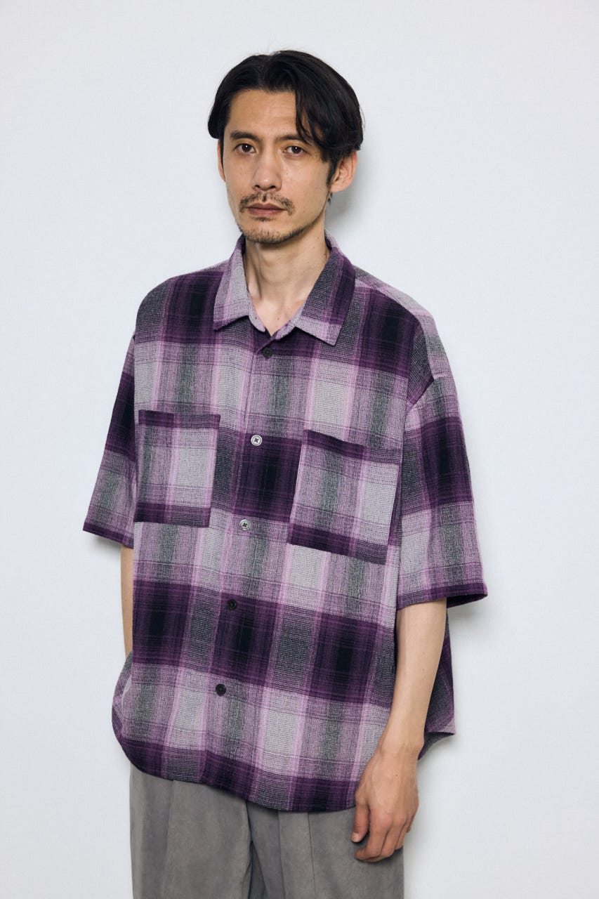 チェック半袖SH 柄PNK M