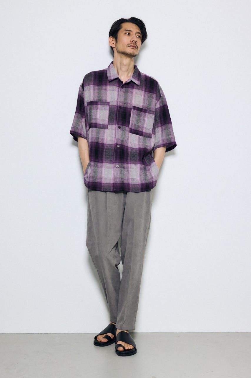 チェック半袖SH 柄PNK M