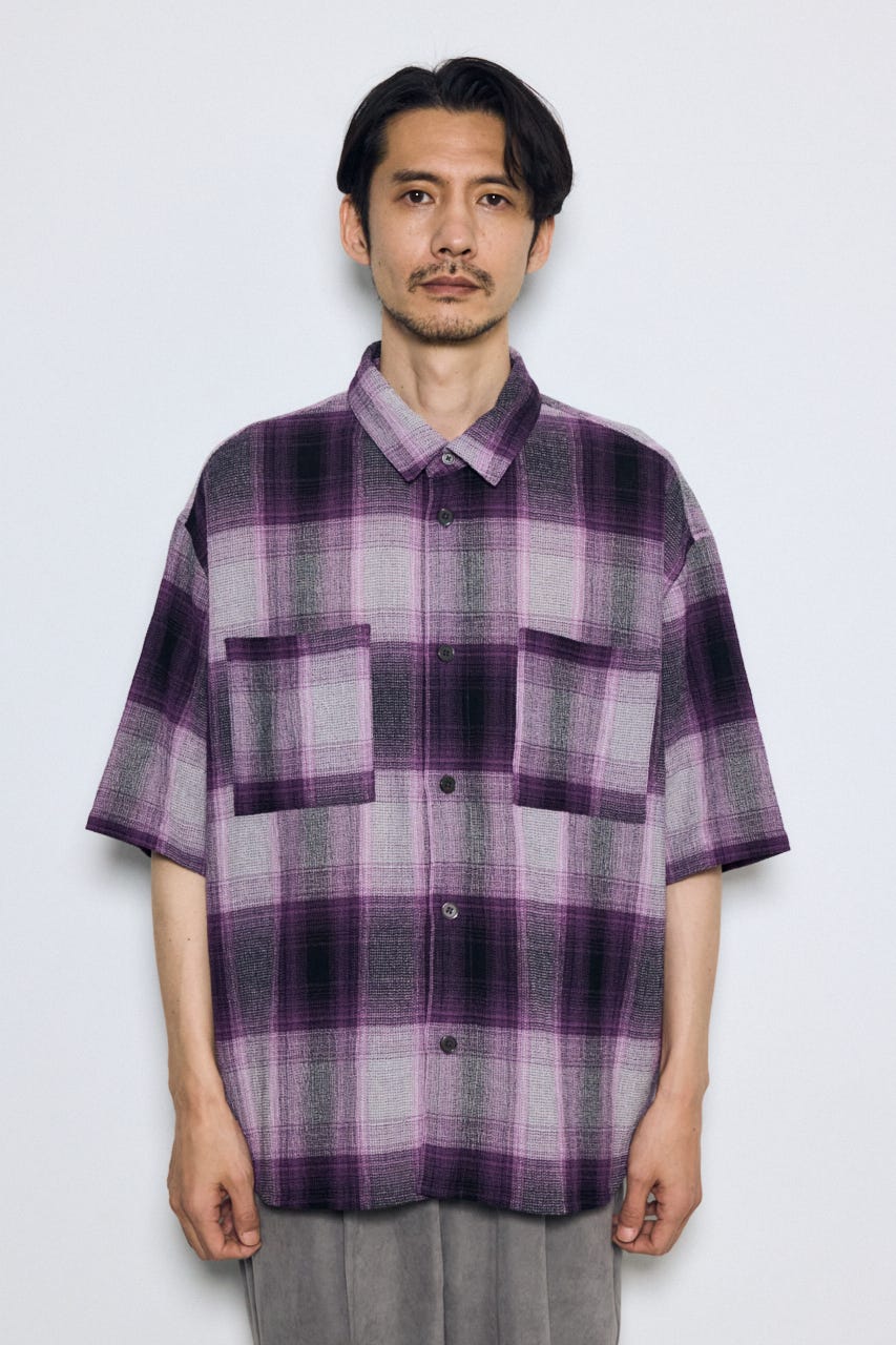 チェック半袖SH 柄PNK M