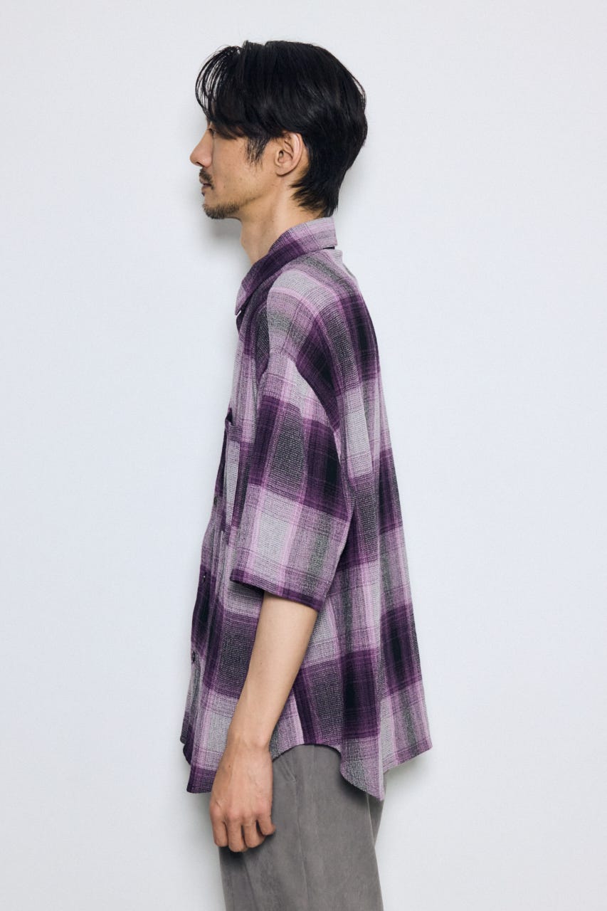 チェック半袖SH 柄PNK M