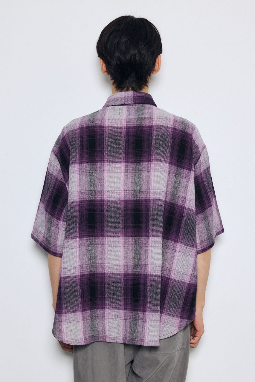 チェック半袖SH 柄PNK M