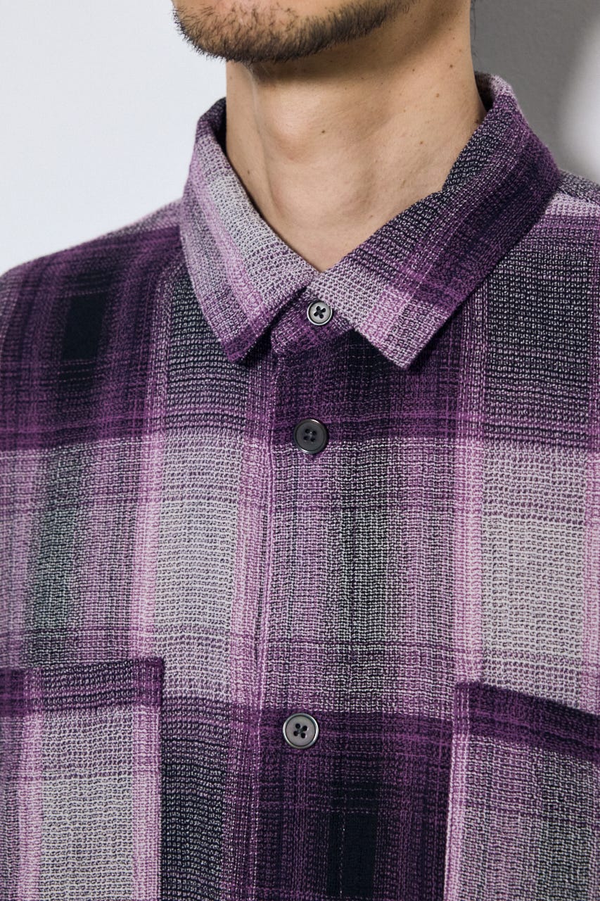 チェック半袖SH 柄PNK M