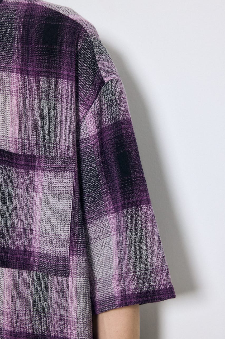 チェック半袖SH 柄PNK M