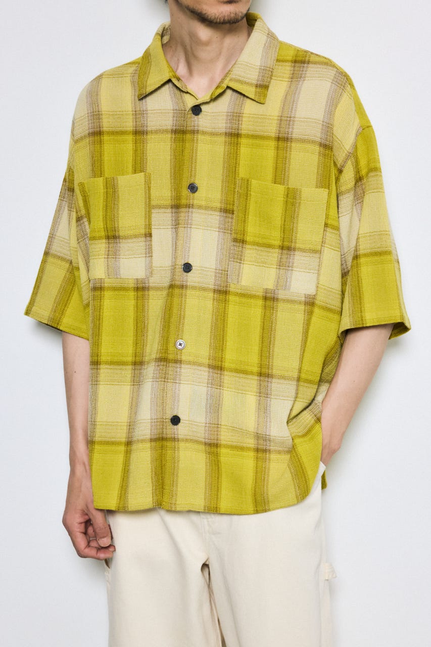 チェック半袖SH 柄YEL L