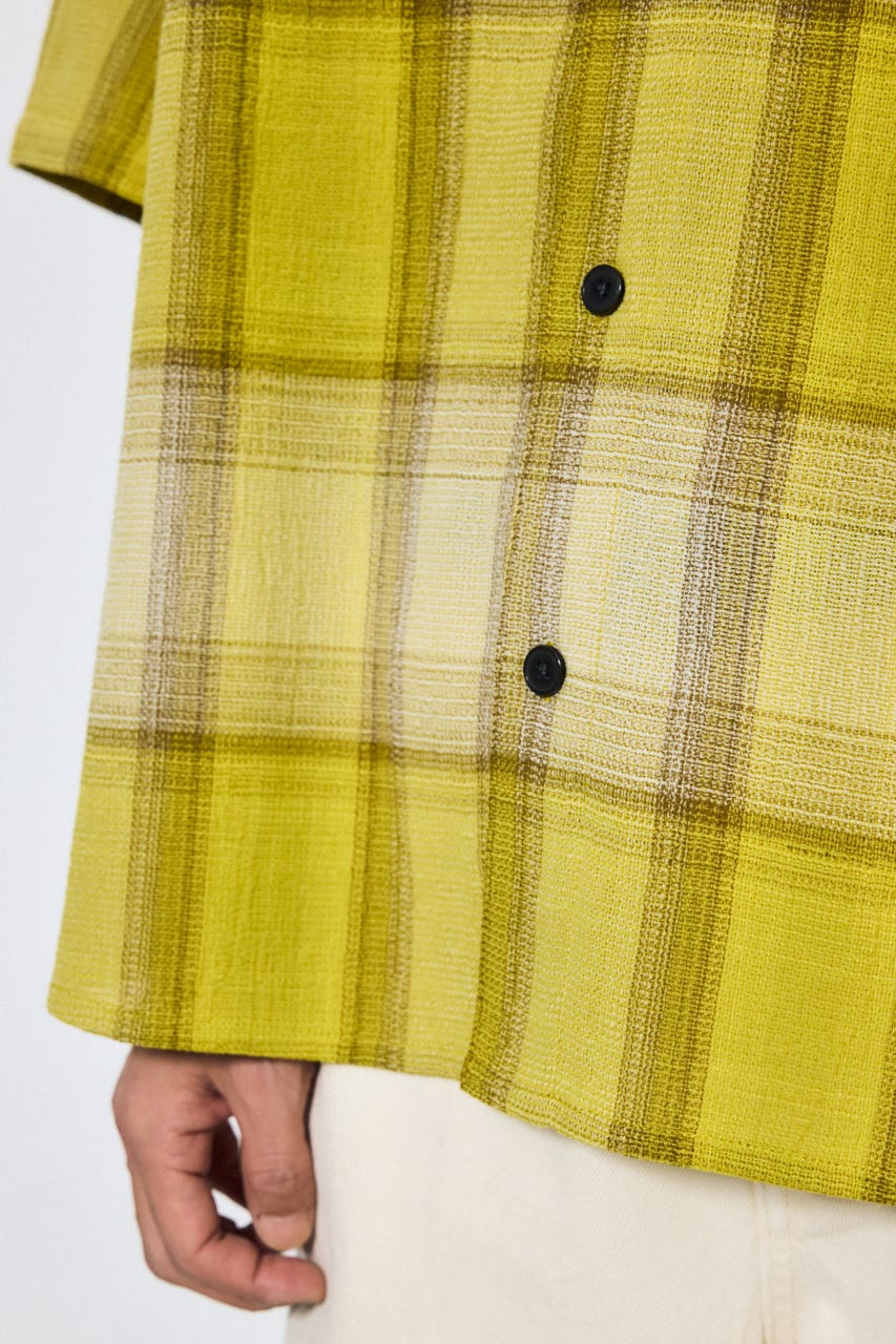 チェック半袖SH 柄YEL L