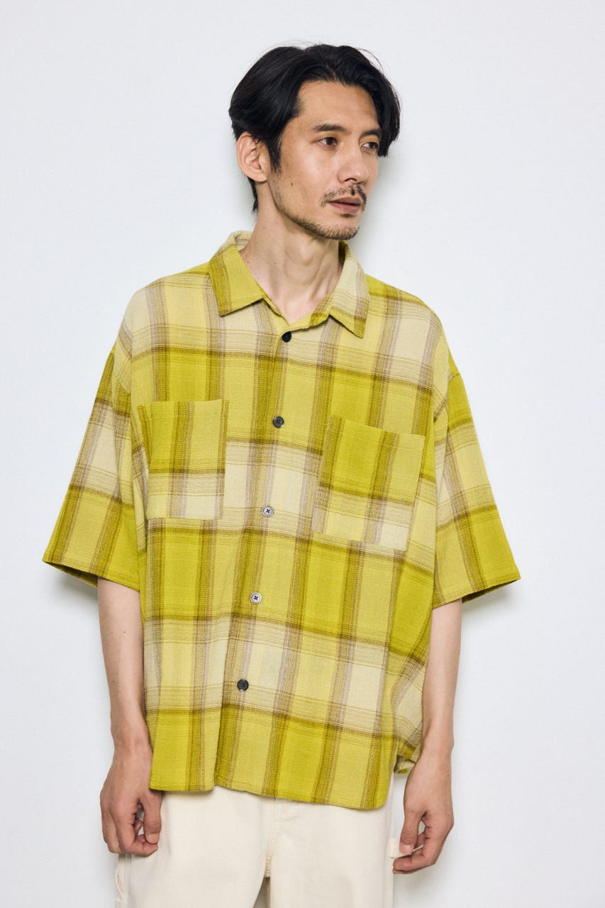 チェック半袖SH 柄YEL L