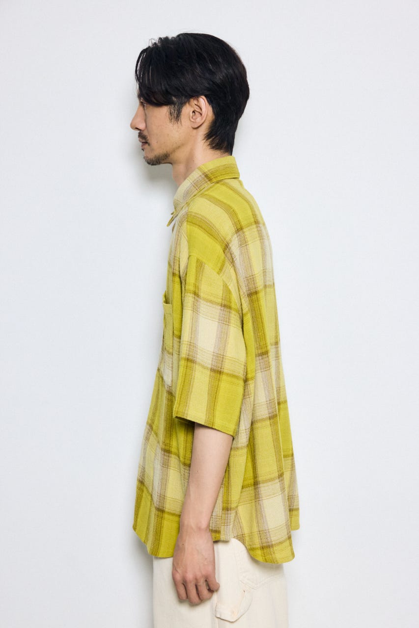 チェック半袖SH 柄YEL L