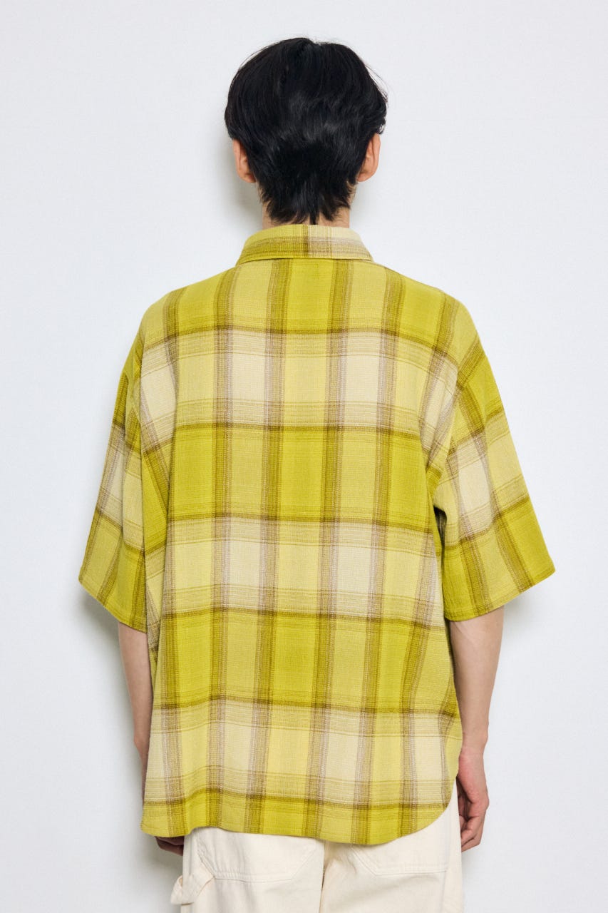 チェック半袖SH 柄YEL L