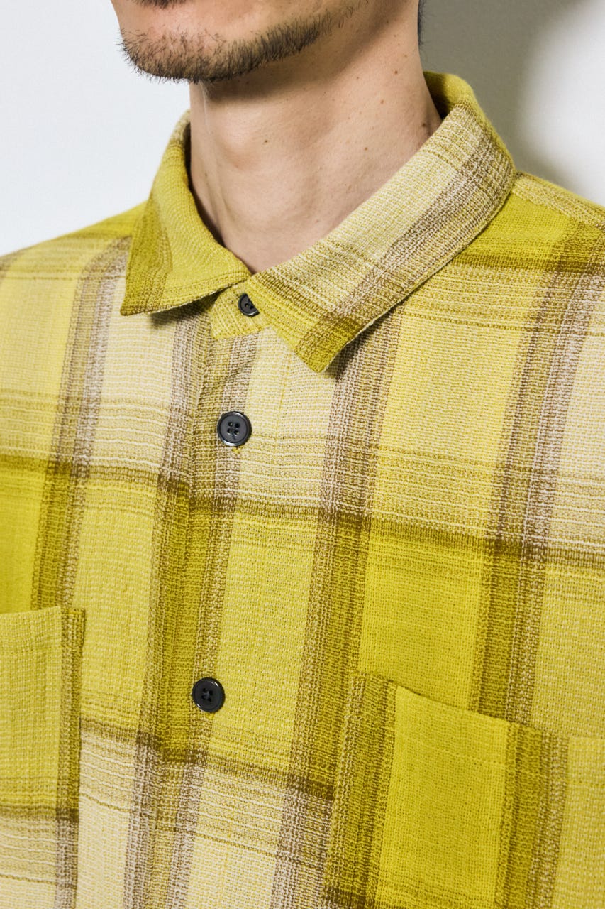 チェック半袖SH 柄YEL L