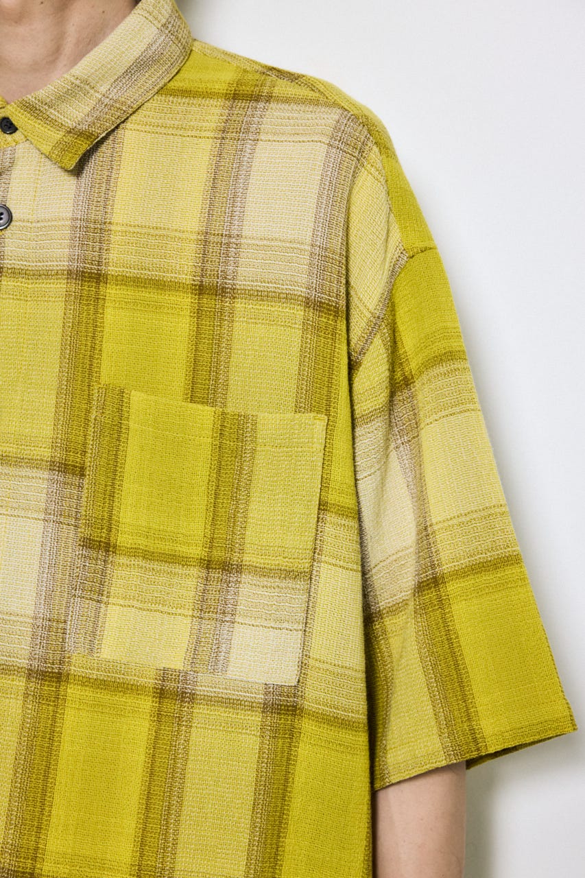 チェック半袖SH 柄YEL L