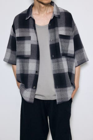 チェック半袖SH