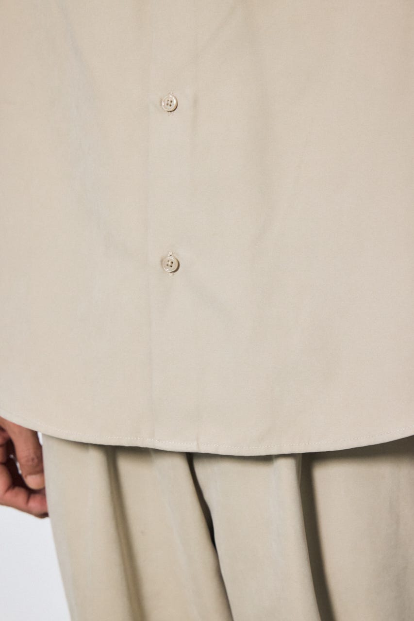 接触冷感フェイクスエード半袖シャツ BEG L