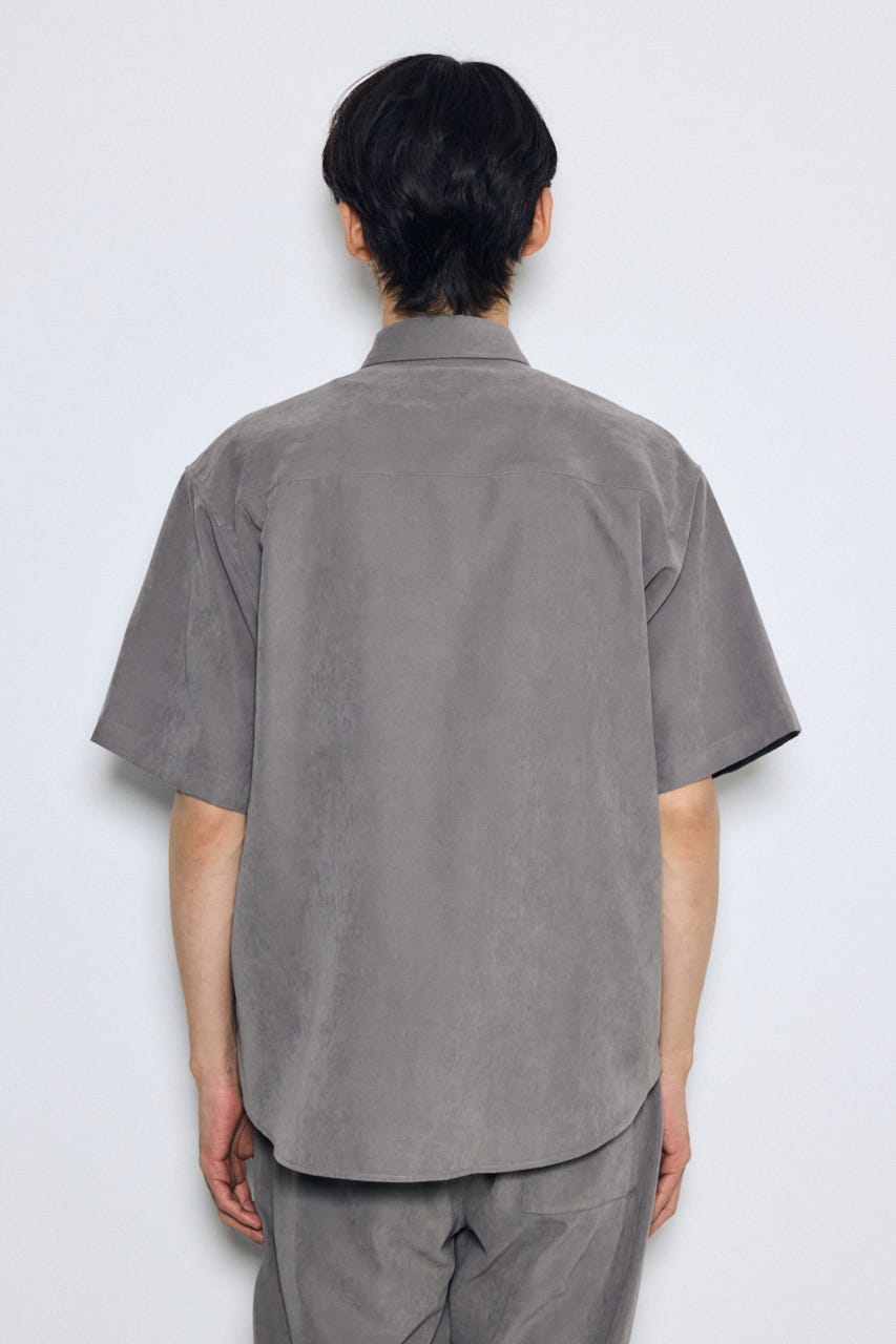 接触冷感フェイクスエード半袖シャツ GRY M