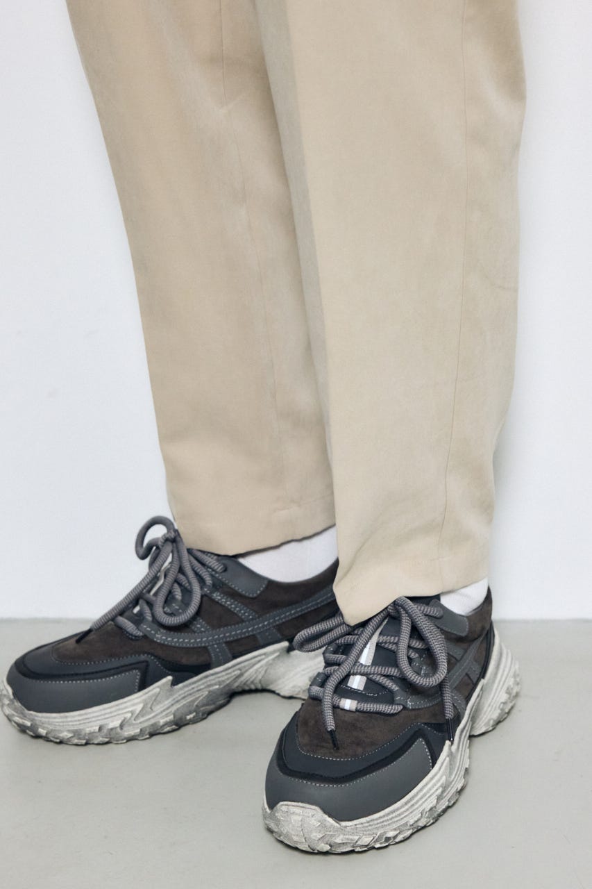 接触冷感フェイクスエードスリムパンツ BEG L