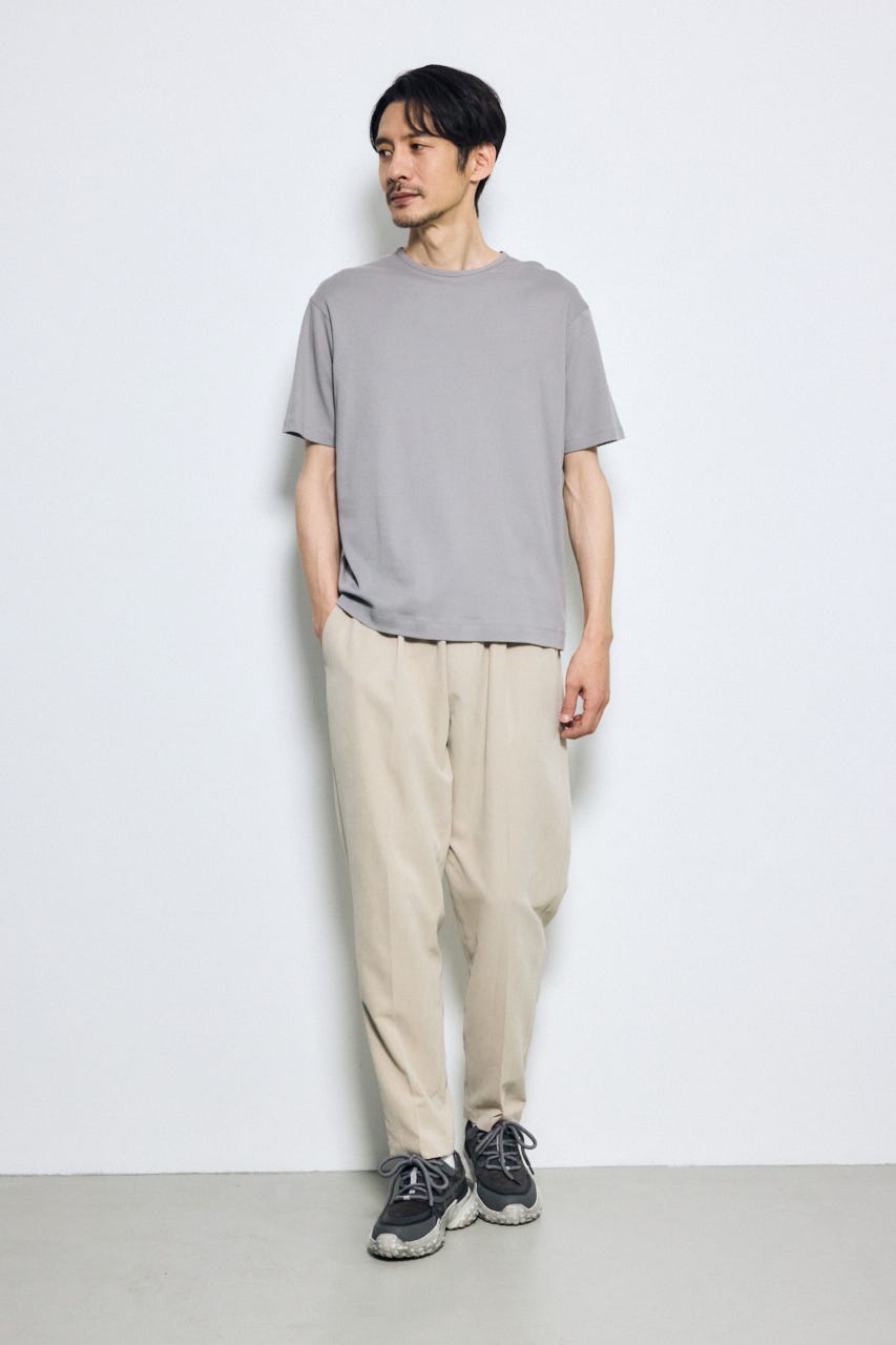 接触冷感フェイクスエードスリムパンツ BEG L