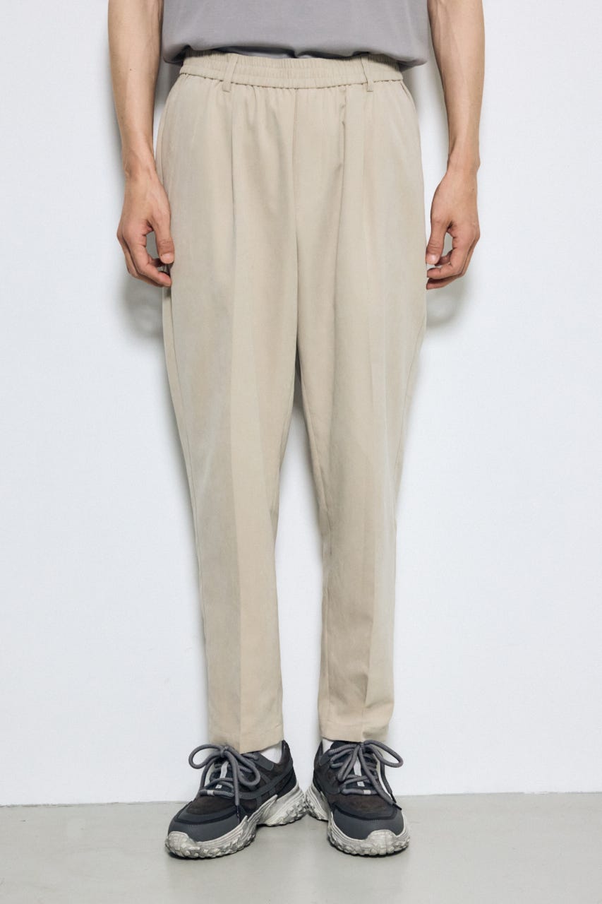 接触冷感フェイクスエードスリムパンツ BEG L