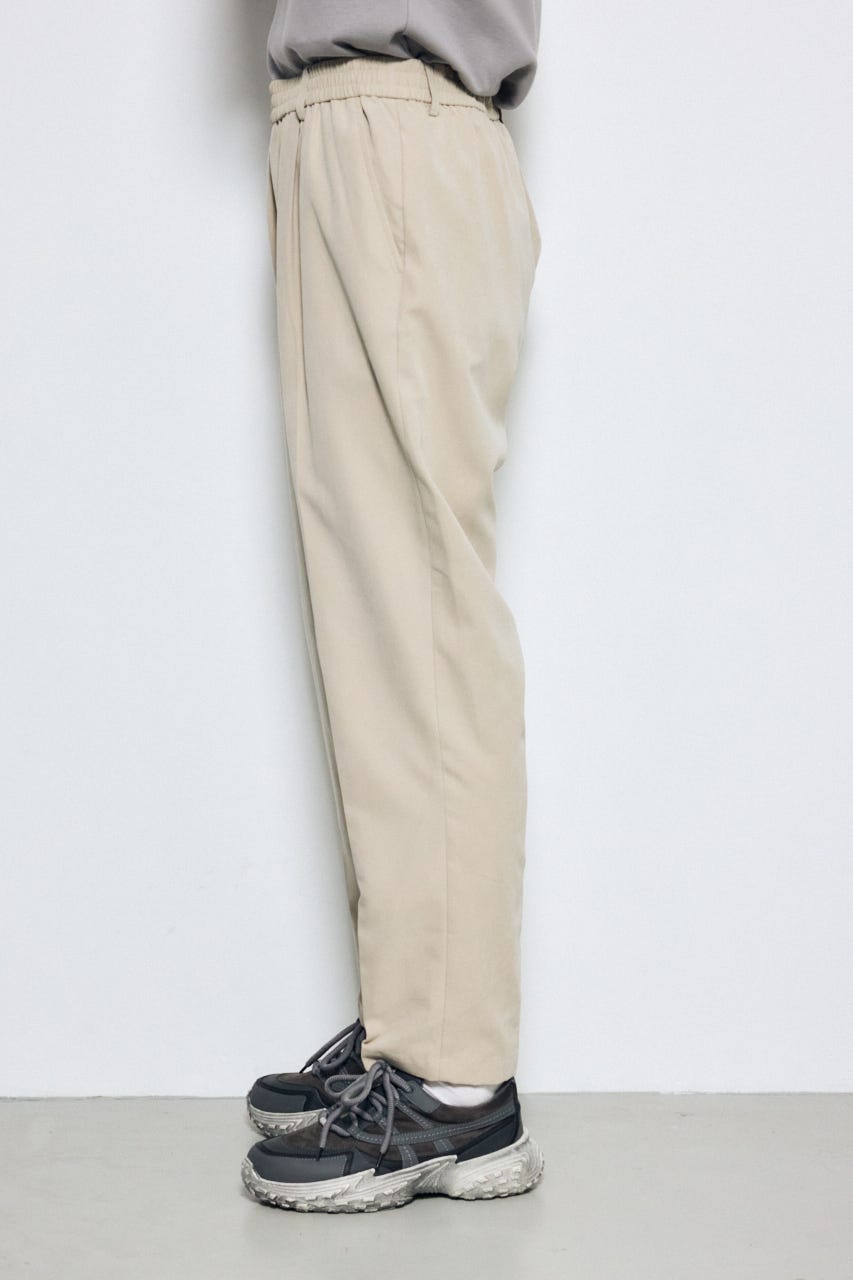 接触冷感フェイクスエードスリムパンツ BEG L