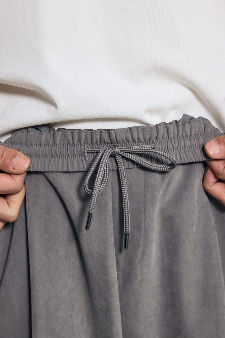 接触冷感フェイクスエードスリムパンツ GRY M