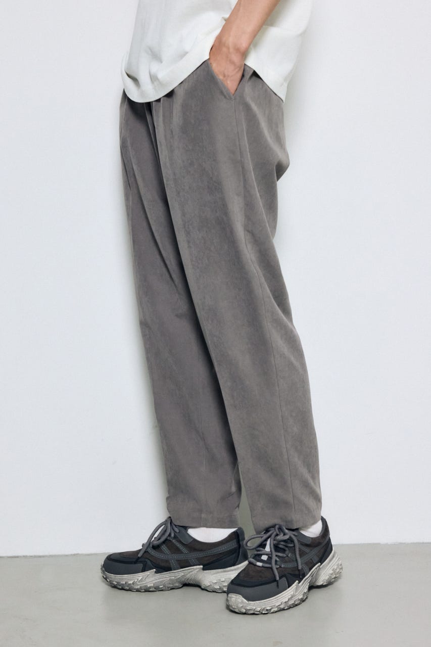 接触冷感フェイクスエードスリムパンツ GRY M