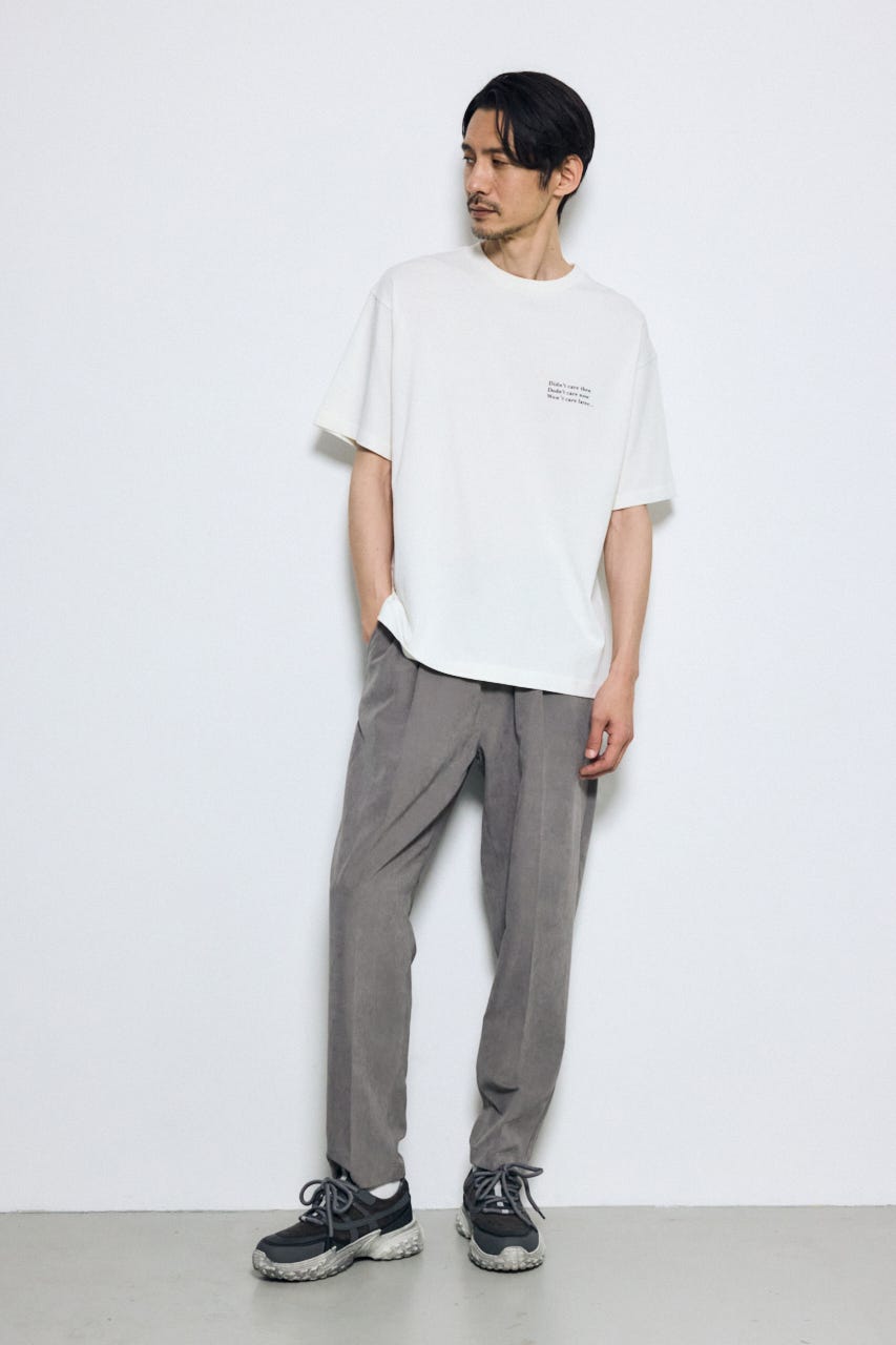 接触冷感フェイクスエードスリムパンツ GRY M