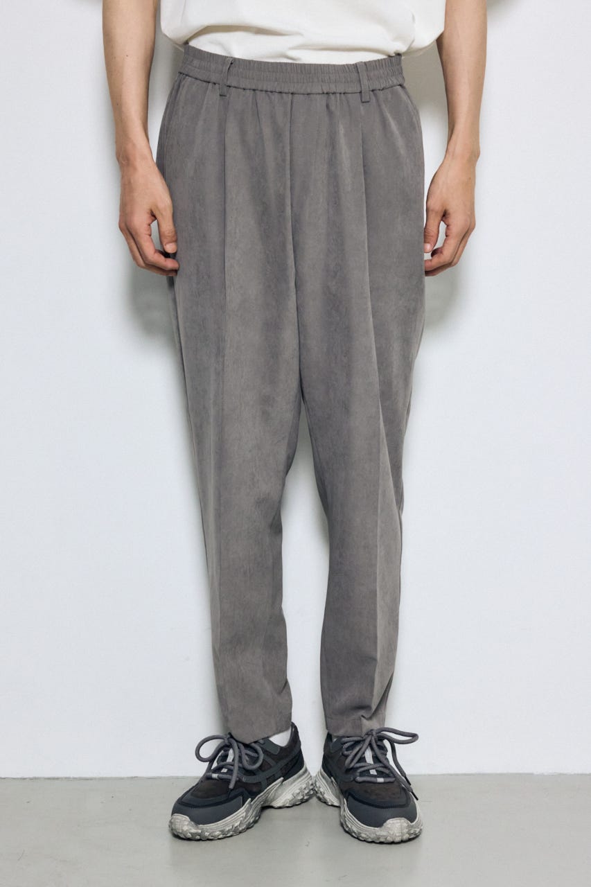 接触冷感フェイクスエードスリムパンツ GRY M