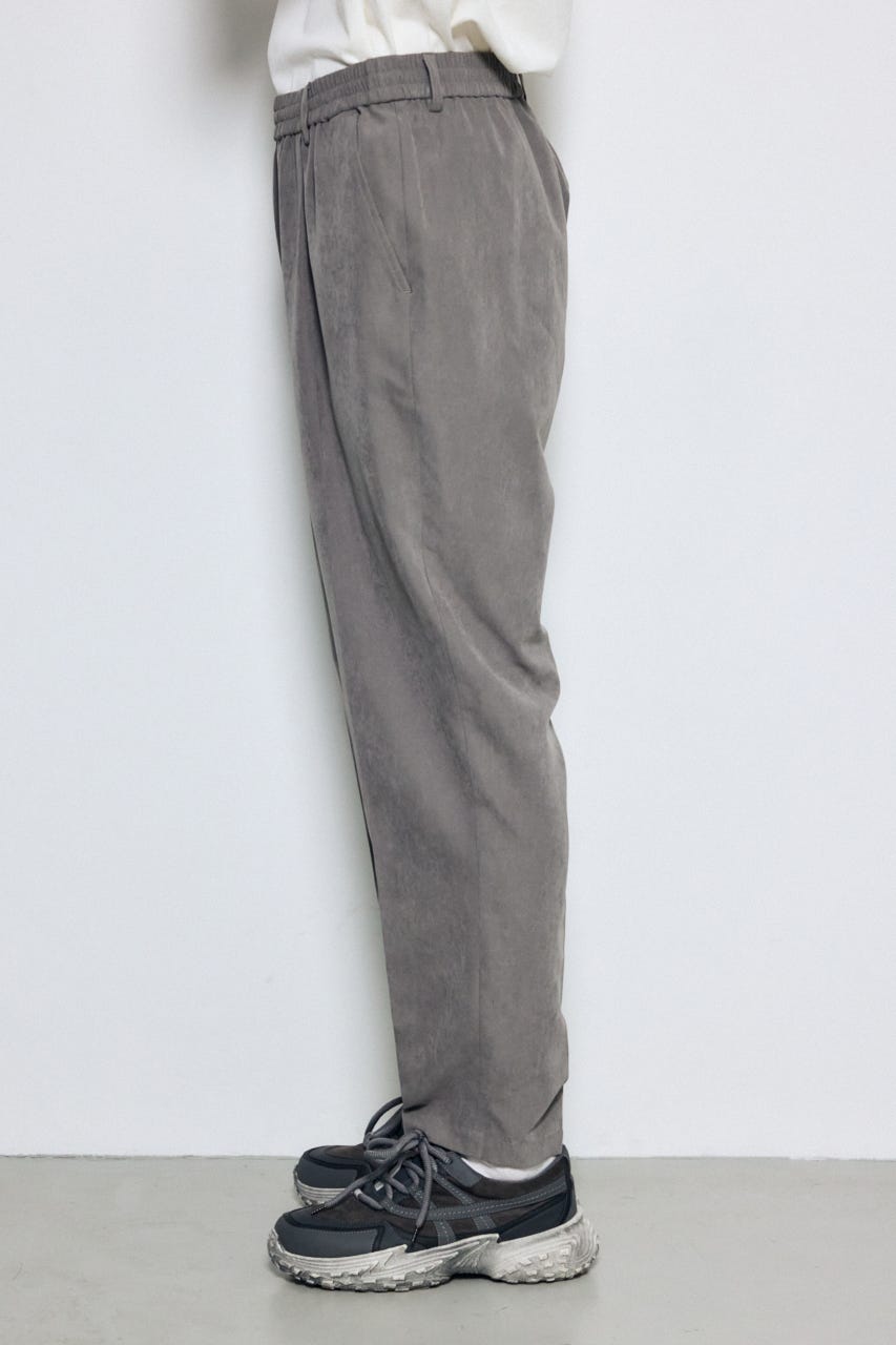 接触冷感フェイクスエードスリムパンツ GRY M