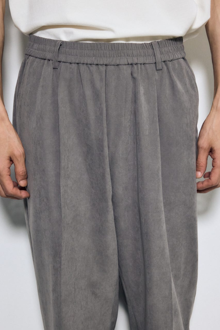 接触冷感フェイクスエードスリムパンツ GRY M