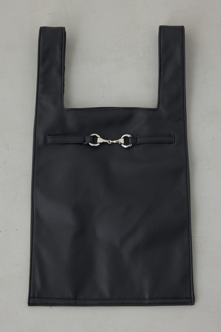 【SS先行アイテム】合皮ショッピングバッグ BLK FREE
