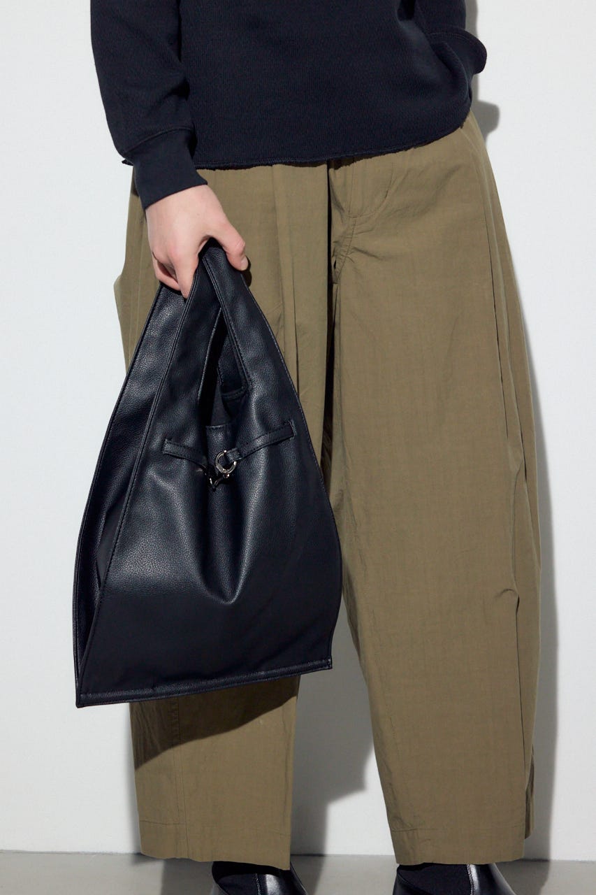 【SS先行アイテム】合皮ショッピングバッグ BLK FREE