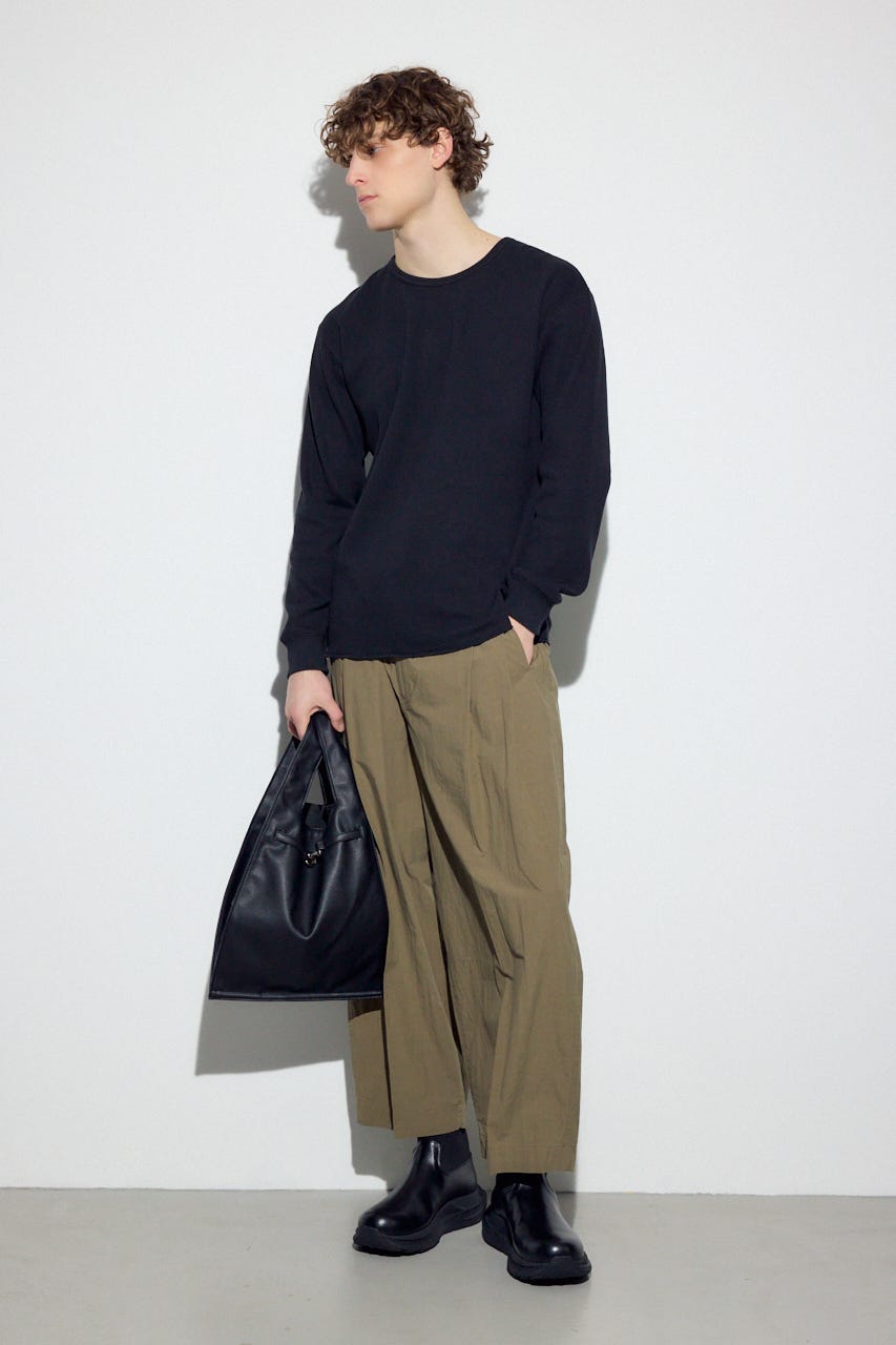 【SS先行アイテム】合皮ショッピングバッグ BLK FREE