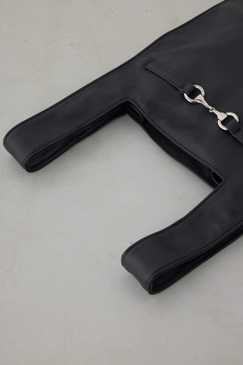 【SS先行アイテム】合皮ショッピングバッグ BLK FREE