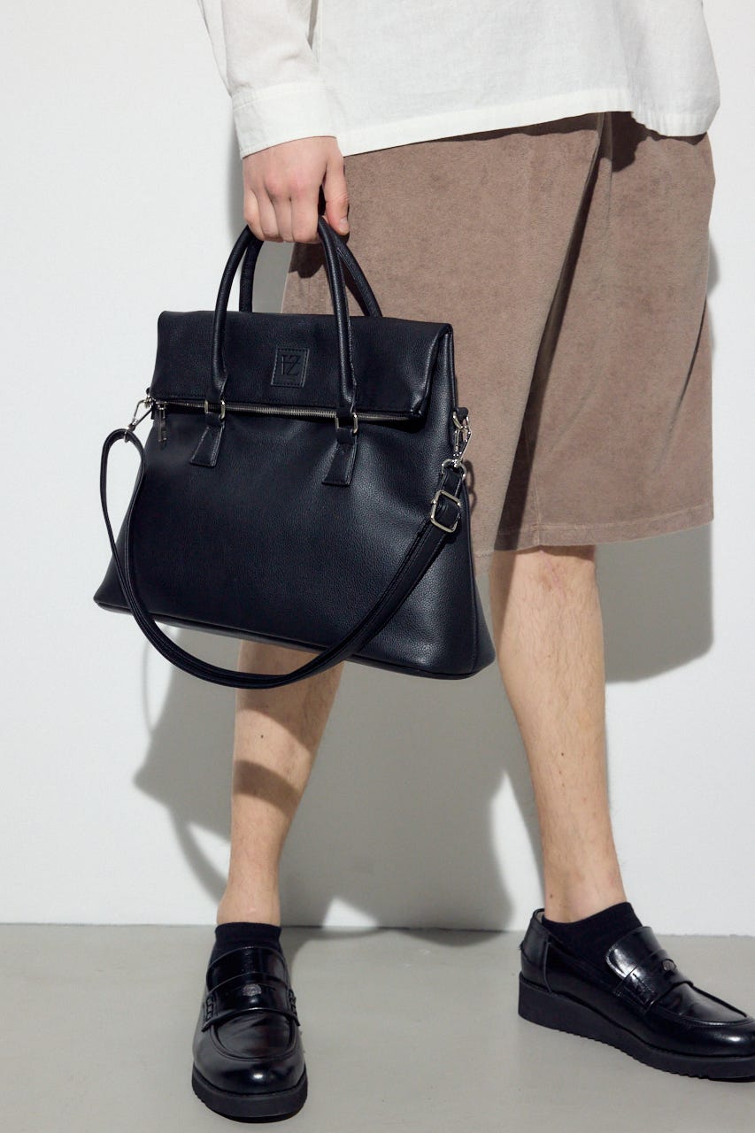 【SS先行アイテム】合皮ショルダーバッグ BLK FREE