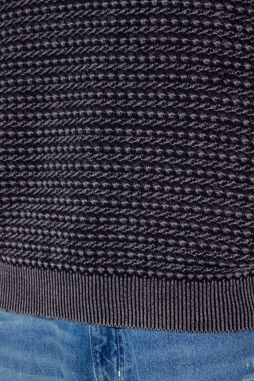 ヴィンテージウォッシュニットポロ BLK M