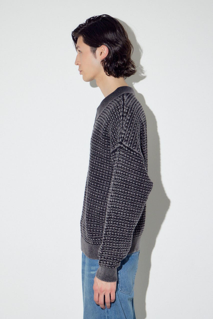 ヴィンテージウォッシュニットポロ BLK M